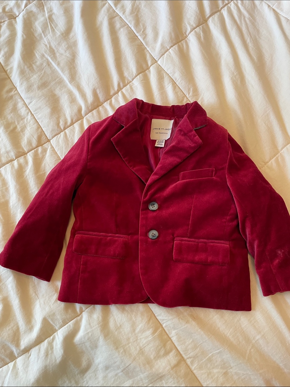Janie and Jack 100% cotton 12-18mo red jacket